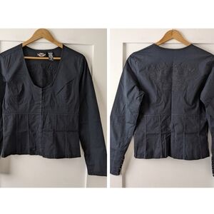 Harley-Davidson | Y2K Biker Babe Embroidered Corset Top